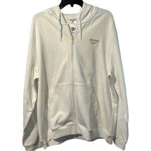 NWT Men’s Reebok White w/ Gold‎ Accents Full Zip Hoodie In Size XL